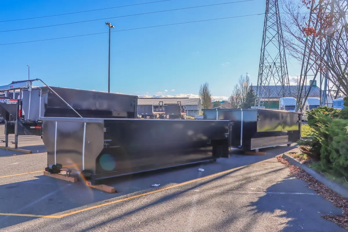 Roll-off dumpster ready for waste disposal at job site for Estate Cleanout Dumpster Rental in Glencoe